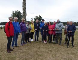 The walking group at the presentation of the new poles